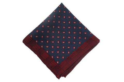 Paisley Rain Wool Pocket Square