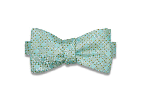 Pistachio Squares Silk Bow Tie (Self-Tie)