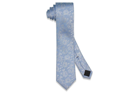 Powder Flowers Silk Skinny Tie