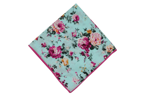 Powder Rose Floral Cotton Pocket Square