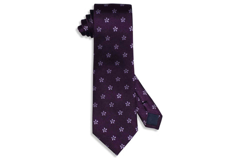 Purple Light Flowers Silk Tie