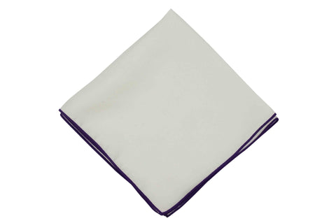Purple Piping Silk Pocket Square