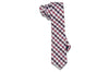 Red Brown Stripes Cotton Skinny Tie