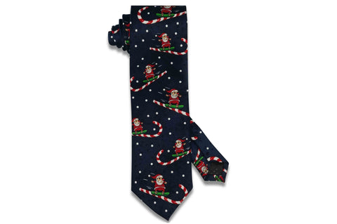 Snow Boarding Santa Tie