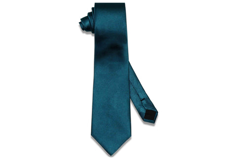 Teal Herringbone Silk Tie
