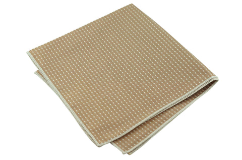 Toasted Almond Dotted Silk Pocket Square