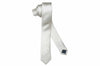 Cream Satin Silk Skinny Tie