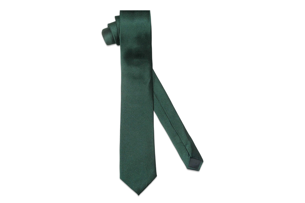 Dark Green Silk Skinny Tie