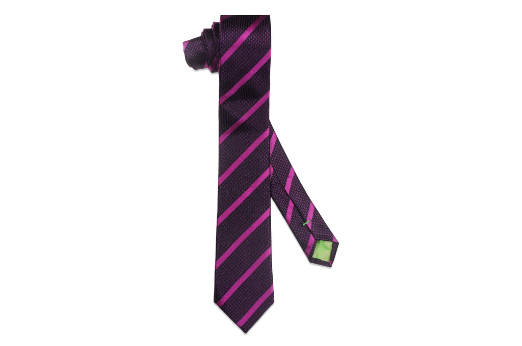 Fowey Purple Silk Skinny Tie