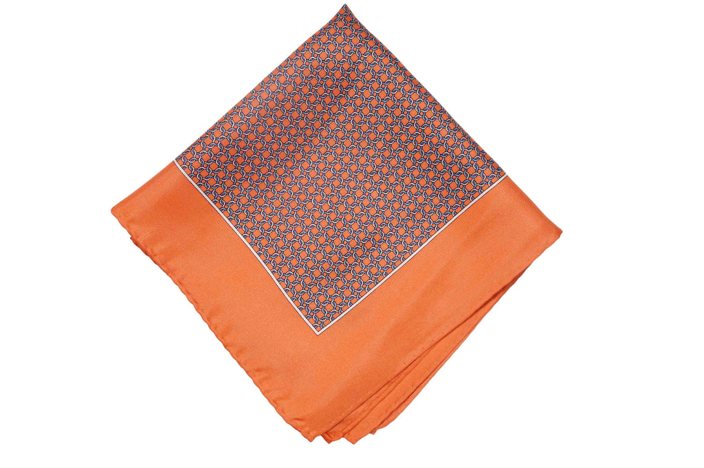 Peach Orange Silk Pocket Square