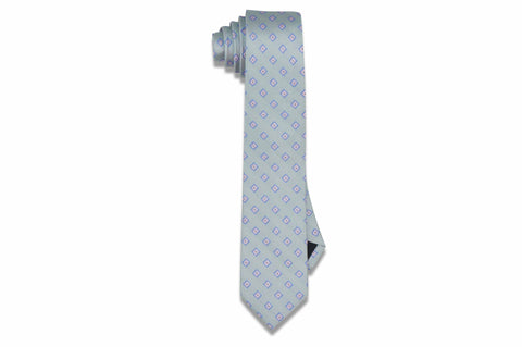 Aero Blue Squares Silk Skinny Tie