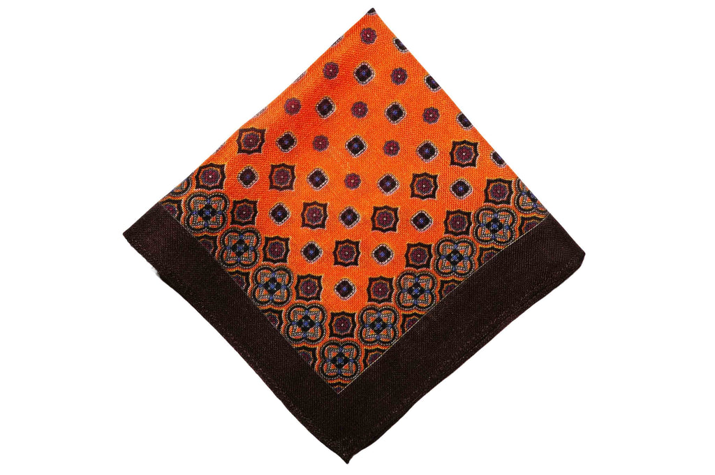 Amhersam Orange Wool Pocket Square