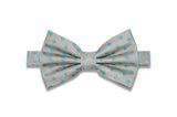 Champagne Turquoise Dots Silk Bow Tie (pre-tied)