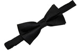 Black Herringbone Silk Bow Tie (Boys)