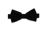 Black Herringbone Silk Bow Tie (Pre-Tied)