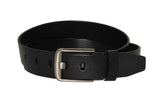Black Leather Belt (Size: 44)