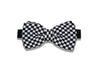 Black White Check Knitted Bow Tie (pre-tied)