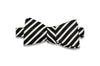 Black White Stripes Silk Bow Tie (Self-Tie)