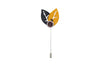 Black Yellow Leaf Lapel Flower