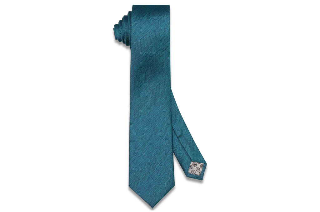 Blue Braze Silk Skinny Tie