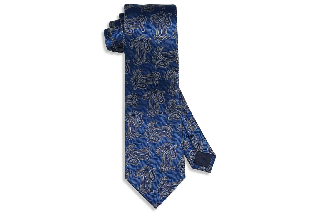 Blue Paisley Silk Tie