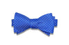 Blue Pin Dots Silk Bow Tie (self-tie)