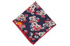 Blue Splattered Flowers Cotton Pocket Square