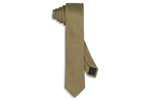 Bronze Mini Squares Silk Skinny Tie