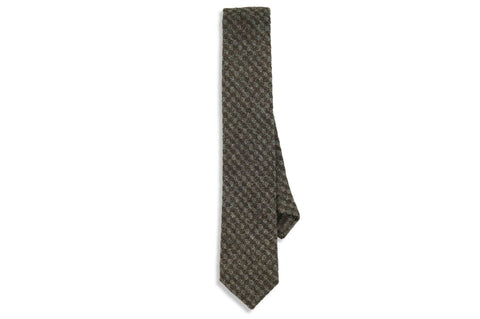 Brown Boxed Wool Skinny Tie