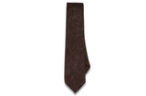 Brown White Cotton Skinny Tie
