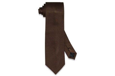 Brown Micro Dots Silk Tie