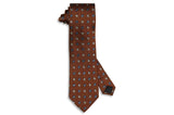 Brown Oval Flowers Silk Tie