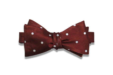 Brown Polka Dots Silk Bow Tie (self-tie)