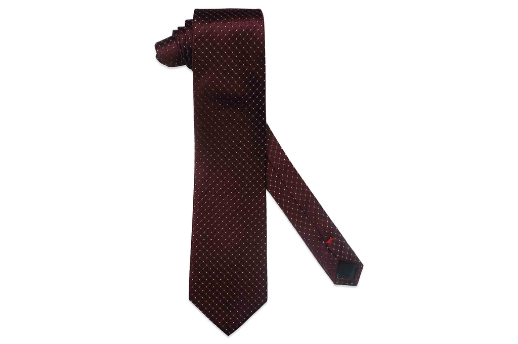 Burgundy Blocks Silk Tie