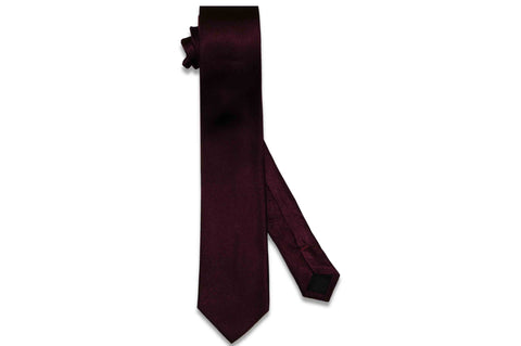 Wine Purple Herringbone Silk Skinny Tie