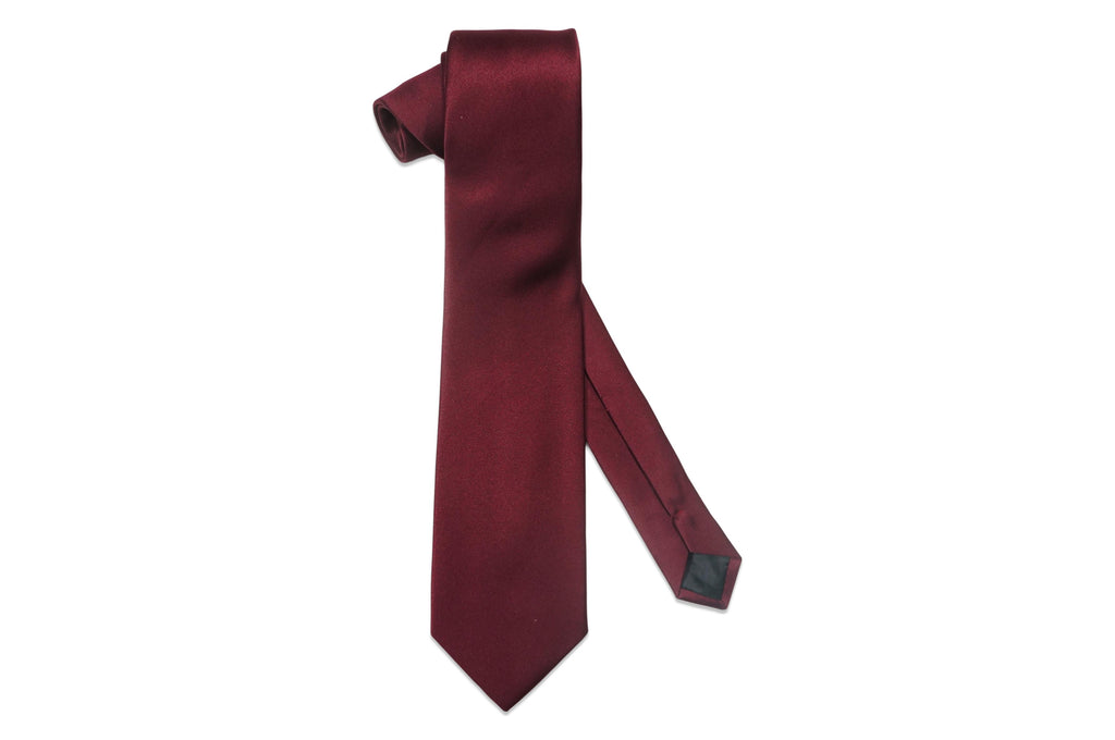 Burgundy Satin Tie