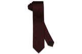 Burgundy Stripes Silk Skinny Tie