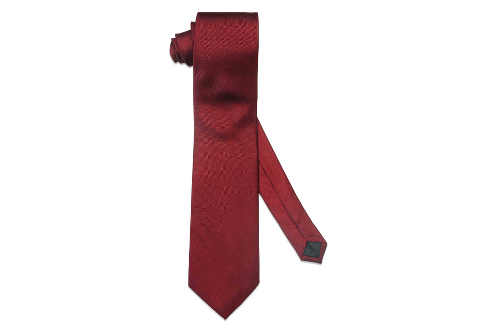 Burgundy Text Silk Tie