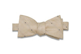 Champagne Dotted Linen Bow Tie (Self-Tie)