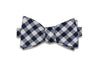 Check Blue Silk Bow Tie (self-tie)