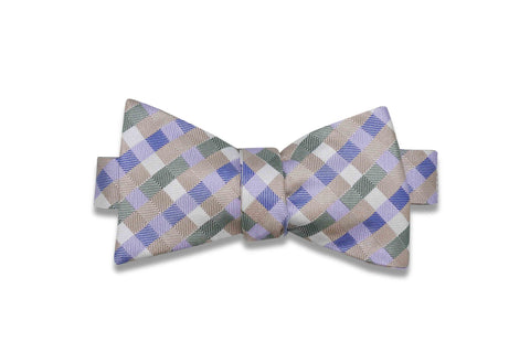 Colour Block Stripes Silk Bow Tie (Self-Tie)