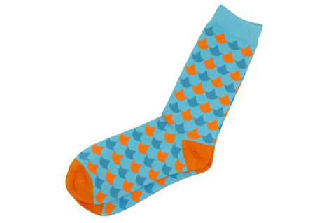 Connected Orange Blue Socks