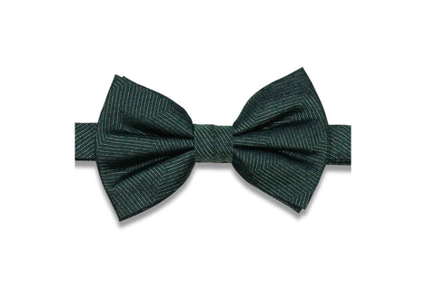 Dark Green Grained Silk Bow Tie (Pre-Tied)