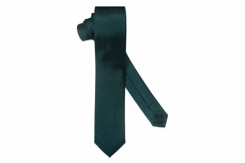 Dark Green Silk Skinny Tie