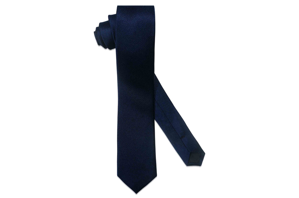 Dark Navy Silk Skinny Tie
