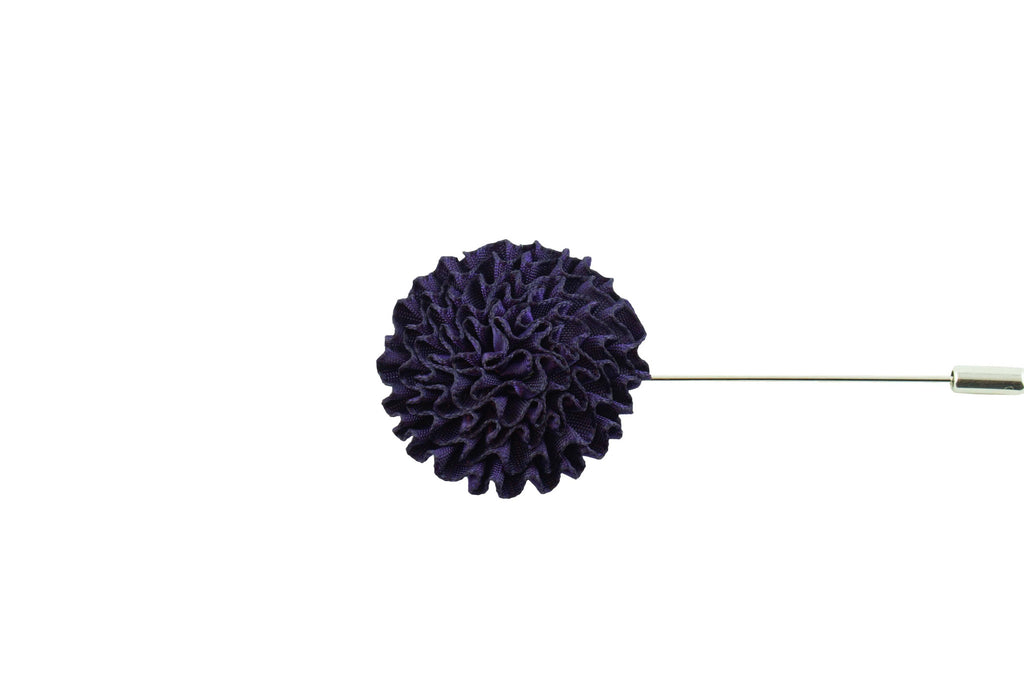 Dark Purple Round Lapel Flower