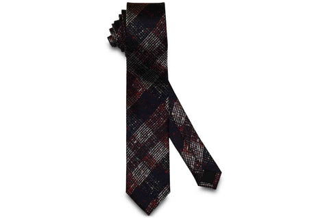 Dark Red Noise Silk Skinny Tie
