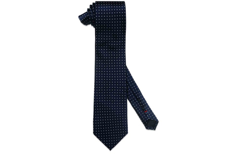 Dotted Navy Silk Tie