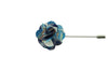 Double Blue Plaid Lapel Flower