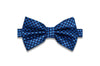 Double Blue Silk Bow Tie (pre-tied)